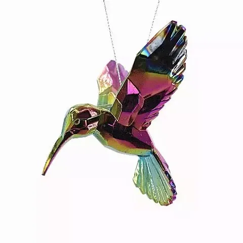 Christmas Bird Ornament Colorful Mini Bird Hanging Xmas Tree Transparent Acrylic Bird Animal Ornament For Party Decor