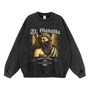 Felpa con Cappuccio in Cotone Lavato e Invecchiato con Stampa Personalizzata, Design Vintage con Effetto Acid Wash per Coppie - Product Image 4
