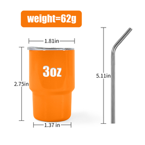 Verre à shot personnalisé avec logo, 3 oz, double paroi, isolé <span class=keywords><strong>sous</strong></span> <span class=keywords><strong>vide</strong></span>, en acier inoxydable, mini-tasse à <span class=keywords><strong>vin</strong></span> avec couvercle et paille - Product Image 2