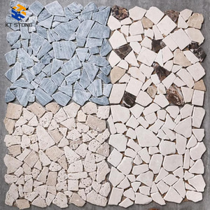 Baldosas <span class=keywords><strong>de</strong></span> Mármol Modernas, Forma Irregular, para Revestimiento <span class=keywords><strong>de</strong></span> Jardín y Suelos Exteriores, <span class=keywords><strong>Mosaico</strong></span> <span class=keywords><strong>de</strong></span> Piedra - Product Image 3
