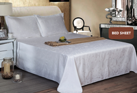 Ensemble de literie de chambre à coucher 100% coton, drap de lit de couleur blanche, taille unique en percale