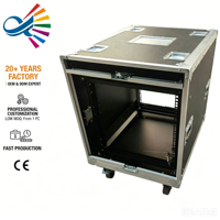 Flight case 14U antichoc pour amplificateur avec portes coulissantes, type road case