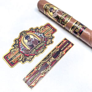 Professional Manufacture Custom <strong>Cigar</strong> Logo <strong>Band</strong> Ring Printing Holographic UV Printed Adhesive Gold Foil <strong>Embossed</strong> <strong>Cigar</strong> Label - Product Image 3