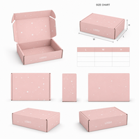 Individuelles Logo Sakura Rosa Sternenhimmel-Versandbox Umweltfreundliche Wellpappe Recycelbare Versandverpackung für Geschenke