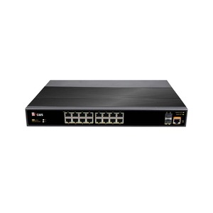 Commutateur réseau L2+ industriel Ethernet avec 16 ports 10/100/1000M + 2 ports SFP Uplink 100/1000M en fibre optique, géré (IPV4/IPV6) - Product Image 1