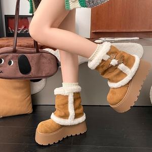 Botas de Nieve de Diseño Personalizado, Botas Cálidas con Forro de Lana, Parte Superior de Gamuza, Botas de Nieve de Alta Calidad, Botas de Invierno para Mujer - Product Image 6