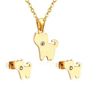 Stainless Steel Charms Body Chains Cutting Cute Animal Jewelry Set For Women