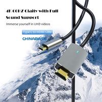 Cable USB C a HDMI 4K 60Hz, Adaptador Tipo C a HDMI, Compatible con Thunderbolt 3, Aluminio Chapado en Oro para MacBook iPad Pro