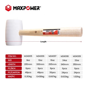 Herramienta de reparación de mantenimiento MAXPOWER, martillo de goma duradero <span class=keywords><strong>para</strong></span> <span class=keywords><strong>suelo</strong></span> blanco de 8oz con mango de madera - Product Image 5