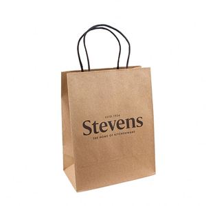 Custom Printed Biodegradable Kraft Gift Shopping <b>Bag</b> White Brown Paper with Your Own Logo for Promotion in Supermarket - Product Image 5