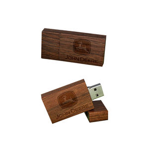 Clé USB magnétique en bois carrée de grande taille avec boîte en bois, logo personnalisable, clé USB pour cadeau promotionnel - Product Image 3