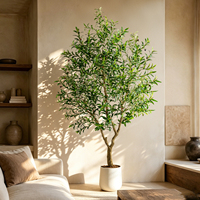 Arbre artificiel d'olivier de 2,4 m en gros pour la décoration de fermes modernes et les porches d'entrepôts – Plantes d'intérieur réalistes en vrac