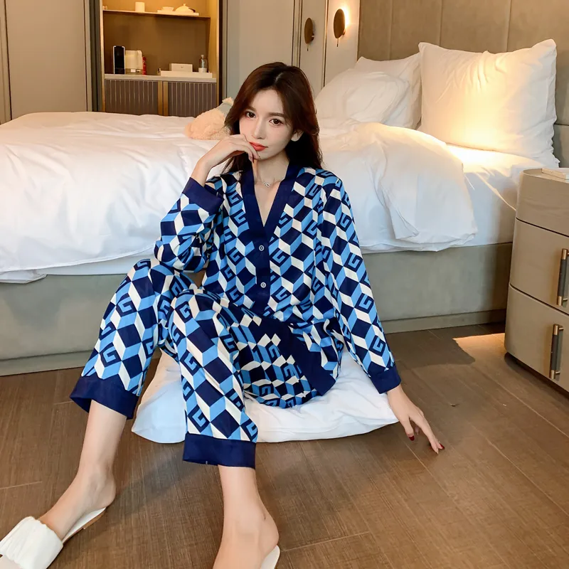 2021 Night Suits Loungewear Sets Ladies Wear Luxury Dresses Fall Pajamas For Women
