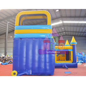 Oferta Especial: <span class=keywords><strong>Castillo</strong></span> Hinchable Clásico Azul y Amarillo, Combo Comercial de PVC con Tobogán para Alquiler en Fiestas - Product Image 5