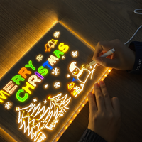 Tablero de Mensajes LED Acrílico Personalizado, Luz Nocturna RGB, Letrero de Borrado en Seco, Materiales Premium Modernos, Decoración de Escritorio, Regalo para Tiendas