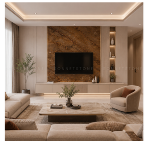 Losas de mármol natural marrón de la selva tropical con patrones de vetas orgánicas para interiores residenciales y comerciales de primera calidad - Product Image 1