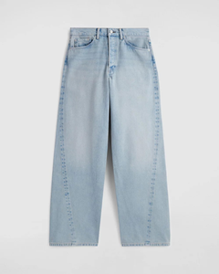 Jean Femme Low Rise Jambe Droite Bleu Glacé Délavé Wash Ample Loose <span class=keywords><strong>Denim</strong></span> Pantalon Y2K Minimaliste Esthétique - Product Image 4