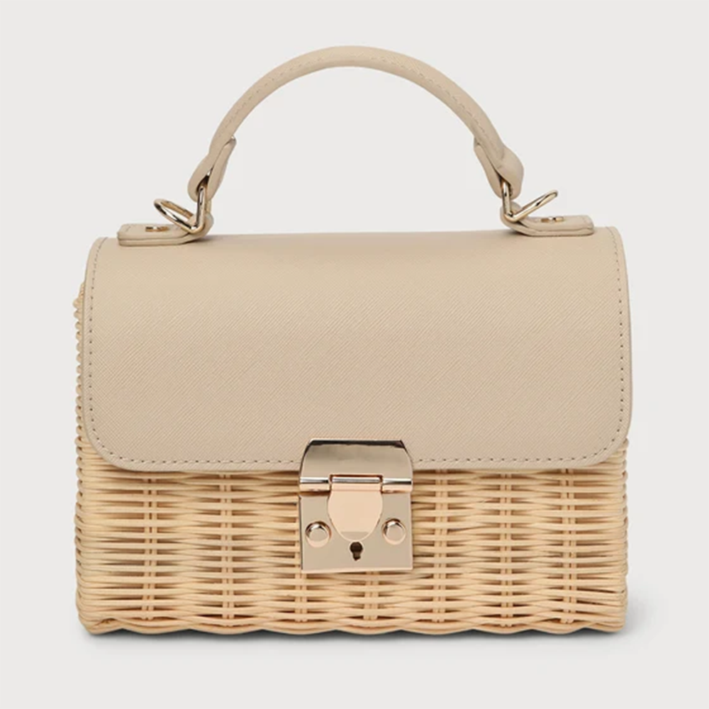 bolsa de bambú tejida elegante para estilos elegantes y de moda