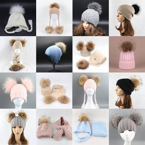 פונפונים מפרוות דביבון טבעית 15 ס\\\"מ בהתאמה אישית לכובעי סריגה למבוגרים ולילדים, אביזרים בעבודת יד, יוקרתיים, סיטונאי, קישוט לחורף - Product Image 2