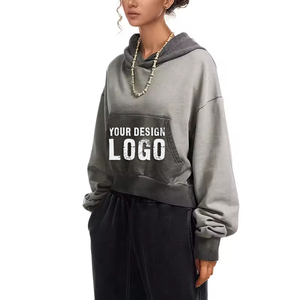 Nouveau design, sweat-shirt pour femme, couleur dégradée d'automne, sport, gym, style décontracté, épaules tombantes, surdimensionné, court, sweat-shirt pour femme - Product Image 4