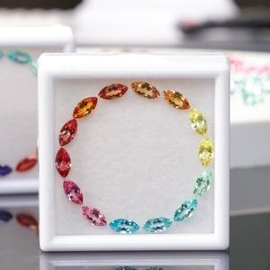 <span class=keywords><strong>Marquis</strong></span> Cutting Lab Créé Saphir Iridescence Arc-En-Bracelet Collier Anneau 4x8mm Spécial Petites Pierres Précieuses Assorties En Vrac - Product Image 5