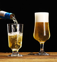 Gobelets à bière en verre de cristal classique Boissons à vin réutilisables avec logo personnalisable Production de tasses en verre transparent