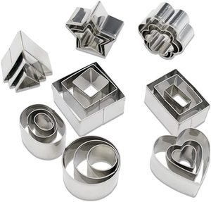 Bview Art – ensemble de Mini <span class=keywords><strong>emporte</strong></span>-pièces en argile de <span class=keywords><strong>poterie</strong></span> de forme géométrique en acier inoxydable, 24 pièces - Product Image 1