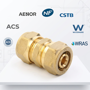 Raccord de <span class=keywords><strong>compression</strong></span> certifié pour système d'eau, <span class=keywords><strong>coude</strong></span> mâle en laiton - Product Image 1