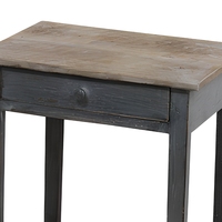 Table de chevet en bois massif personnalisée, style français, avec un tiroir, table de chevet vieillie pour chambre à coucher, maison ou salon