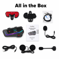 Headphone Bluetooth 5.1 ABS untuk Motor, Headset Helm Motor Nirkabel, Speaker dengan Fungsi Pengingat Tampilan Daya Baterai