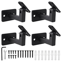 Kit de supports de main courante pivotants à 90 degrés, en acier robuste, réglables, pour montage mural sur escalier, pour bois