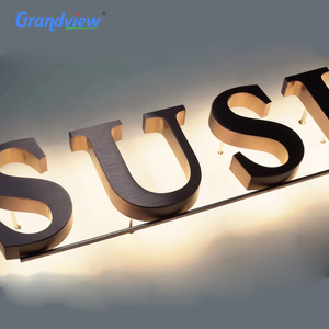 Letrero de Canal con Letras 3D Acrílicas Retroiluminadas de Lujo, LED de Alto Brillo, Logotipo con Baño Electrolítico Dorado, para Edificios y Empresas - Product Image 1