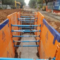 Caja de Acero Modular Q235 Jiangsu Litewei, Escudo de Apuntalamiento para Zanjas, para Seguridad en Obras de Excavación