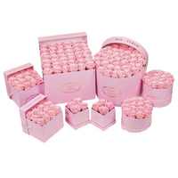 Boîte d'emballage de fleurs personnalisée avec gaufrage et doublure en mousse, impression de logo personnalisée, boîtes rigides pour la Saint-Valentin