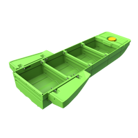 Bateau Pliant Modulaire en PE Léger pour Toit de Voiture, Épaissi, Robuste, Renforcé, Écologique, Recyclable, Grand Espace de Rangement pour la Pêche et le Sauvetage