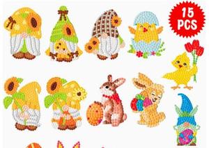 Autocollants de peinture diamantée en acrylique animaux de dessin animé XIXI, peints à la main, cadeau de dinosaure DIY pour enfants garçons - Product Image 5