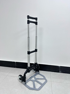 Chariot de transport pliable en fer pour supermarché, avec poignée télescopique, portable, pour bagages, marchandises, levage manuel - Product Image 4