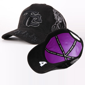 OEM Individuelle Wildleder Bling Sportkappe 5-Panel für Herren und Damen, mit Satin gefütterte Baseballkappe mit Strasssteinen - Product Image 3