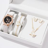 Ensemble de bijoux papillon pour femme en gros : montre, bagues, collier, boucles d'oreilles, montre diamantée, bracelet tendance