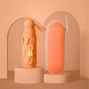 Mini Ombrello Tascabile Portatile Personalizzato con Logo, Pieghevole in Cinque Sezioni, Compatto con Protezione UV per Adulti, Copertura <span class=keywords><strong>Antipioggia</strong></span> e Antisola con Custodia a Capsula - Product Image 3