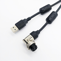 Kabel Spiral USB GX16 M16 4 Pin Konektor Aviation, Kabel Spiral GX16 M16, Kabel USB GX16 M16 4Pin Aviation