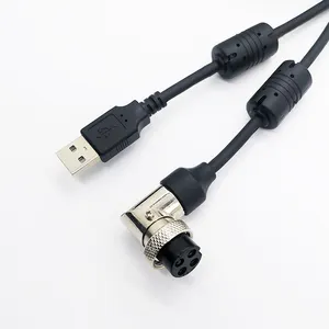 Bahar USB GX16 M16 4 pinli konnektör havacılık kablo Spiral GX16 M16 tel kablo sarmal USB GX16 M16 4Pin havacılık kablo