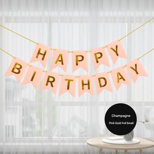 Bandera Decorativa de Papel con Impresión Dorada para Fiestas, Pancarta de Feliz Cumpleaños, Artículos para Fiestas - Product Image 4