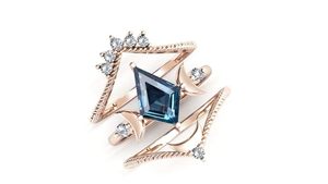 Anillo de Compromiso, Boda o Promesa de Plata de Ley 925 con Topacio Azul de Londres, Regalo de Aniversario para Mujer, Joyería Nupcial Vintage - Product Image 3