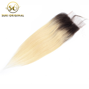 Precio barato cutícula alineada virginal malayo Ombre pelo rubio película HD de cierre de encaje - Product Image 2