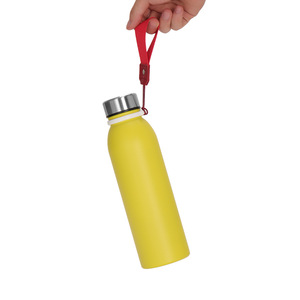 Stainless Steel Water Bottle Double Wall Vacuum Insulated With Handle Travel Outdoor Use Yellow 4 Sizes Available - Product Image 3