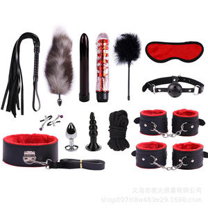 Foreign trade hot-selling SM leather plush <b>set</b>, 14-piece alternative <b>bondage</b> and restraint <b>set</b>, wholesale alternative toys. - Product Image 2