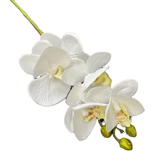 Hoge Kwaliteit 5 Heads Real Touch Orchideeën 3d Print Kunstmatige Orchidee Bloem