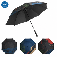 Parapluie de golf à motif paysage naturel abstrait, robuste et durable, impression artistique, baleines renforcées pour souvenir de marque personnalisé