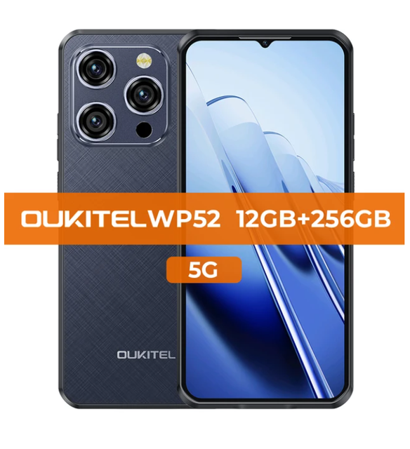 Oukitel Wp52 5G Rugged Smartphone 6.6inch 6500mAh 16GB+256GB Mobile Phone Android14 48MP NFC Cell Phone